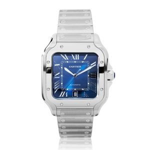Cartier Santos De Blue Dial Mens Watch Ct104