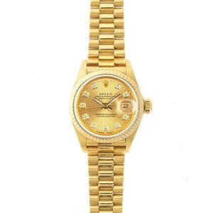 Rolex Date Just Full Gold Diamond 8866 Women Rx1924