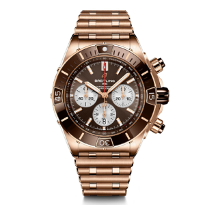 Breitling Super Chronomat Rose Gold Brown Mens Watch Bt159