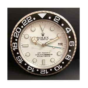 Rolex Submarine Wall Clock White with Black Ring